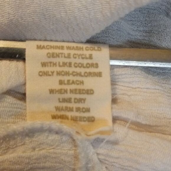 Altard State XS Embroidered Top Open Back Hi-Low Crinkle Broomstick Cream Green - Picture 11 of 11